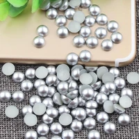 tpsmoc 23456810mm abs half round pearl bead flat back scrapbook beads for jewelry making craft pearls clothing accessories