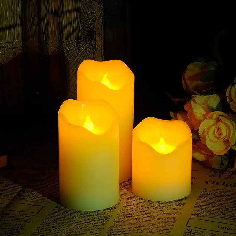 10pcs/lot Paraffin Wax LED Candle Light Dia5cm Flameless Electonic Candle-Shaped Lamp for Night Party Event Church Home Decor | Дом и сад