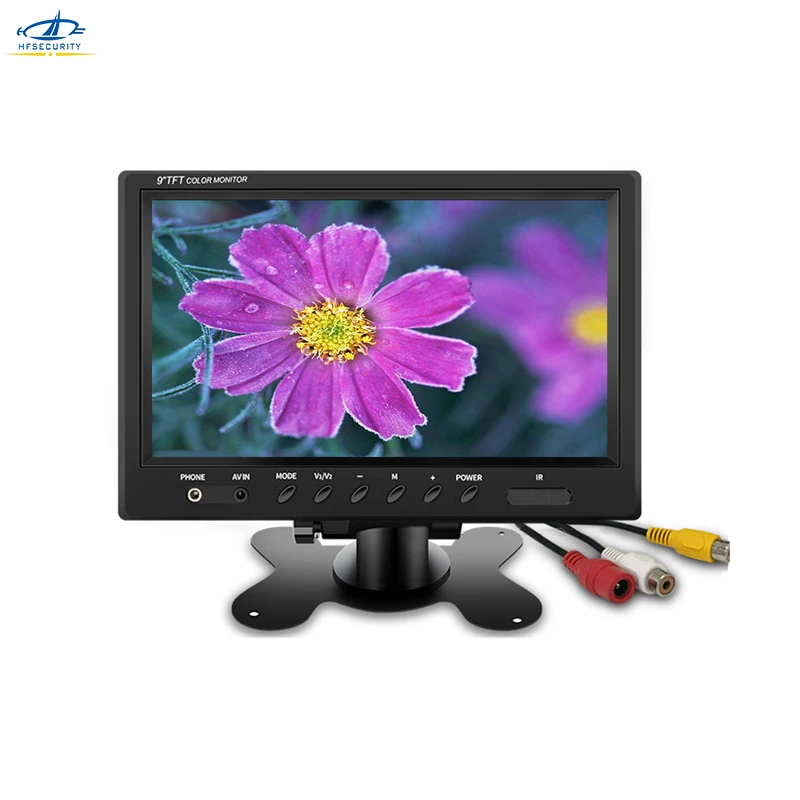 HFSECURITY 9 дюймов HD 800*480P CCTV монитор AV экран видео мониторы PAL NTSC Реверсивный дисплей