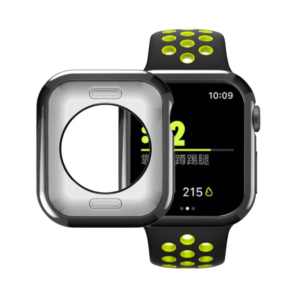 Бампер для Apple watch 5 4 Чехол 44 мм 40 мм iwatch чехол Мягкая пластина TPU Защитный чехол для часов аксессуары 40/44 мм