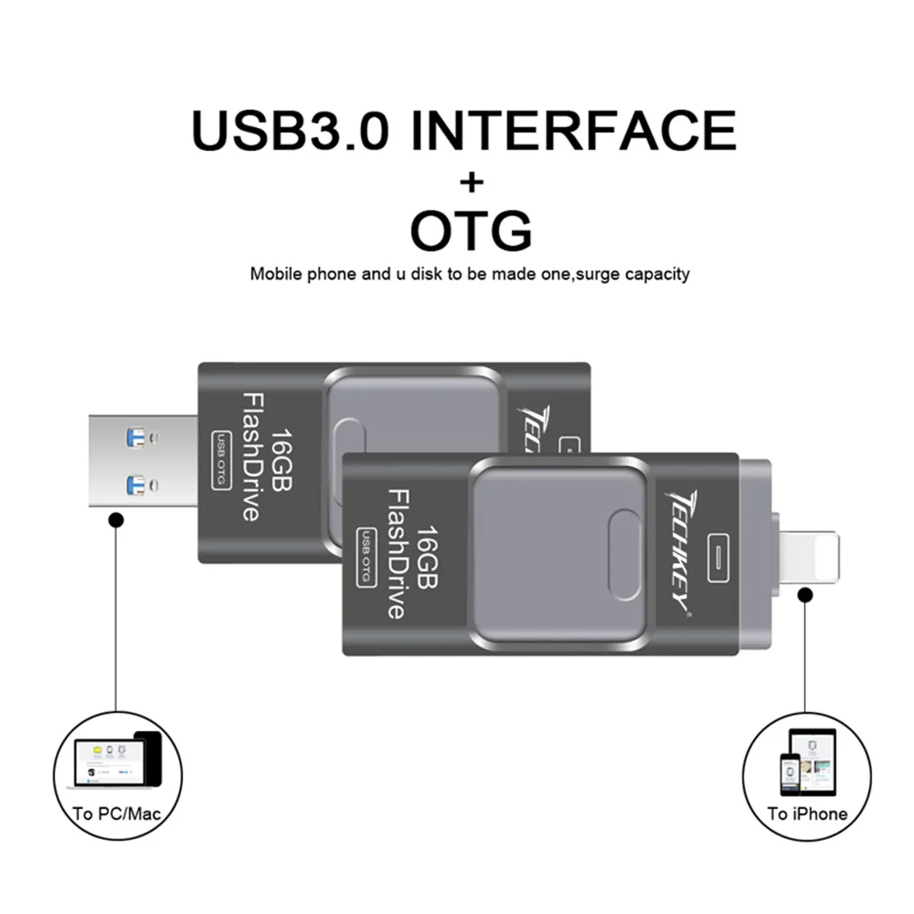 Новый OTG usb 3 0 для iphone 7 флэш накопитель ipad mini pen drive 8 Гб 16 64 128 ГБ Флешка 32 memoria cel stick|otg