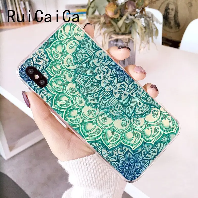 RuiCaiCa Mandala Dreancatcher Landscape DIY Printing Drawing Phone Case for iPhone X XS MAX 6 6s 7 7plus 8 8Plus 5 5S SE XR 10 | Мобильные