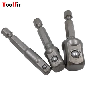 Набор адаптеров из хромованадиевой стали, 3 шт., шестигранный хвостовик до 14, 38, 12 дюйма, удлинительные сверла, Набор шестигранных насадок для электроинструментов