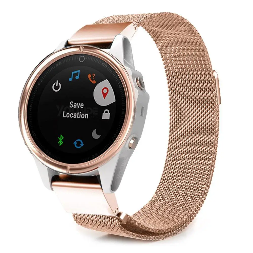 

YOOSIDE 20mm Quick Fit Milanese Loop Stainless Steel Metal Watch Band Strap for Garmin Fenix 5S/Fenix 5S Plus Small/Large Wrist