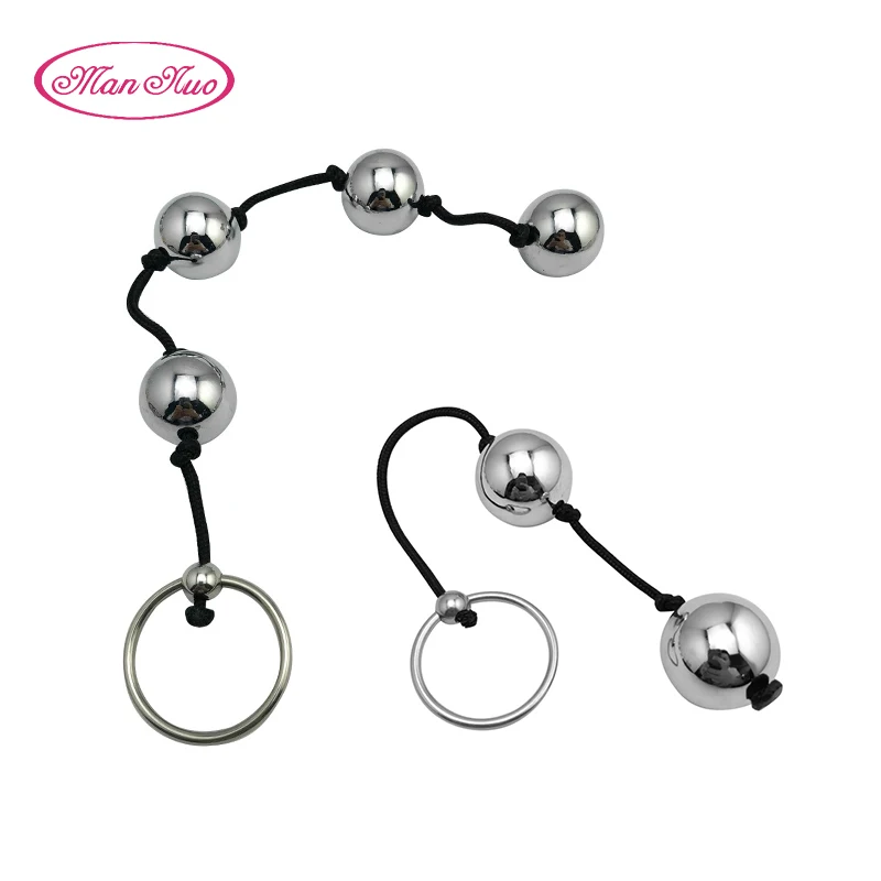 Man Nuo Metal Anal Balls Butt Vaginal Plug Stainless Steel Sex Toys for Woman Men Erotic Ring Handheld Bead Adult Products | Красота и