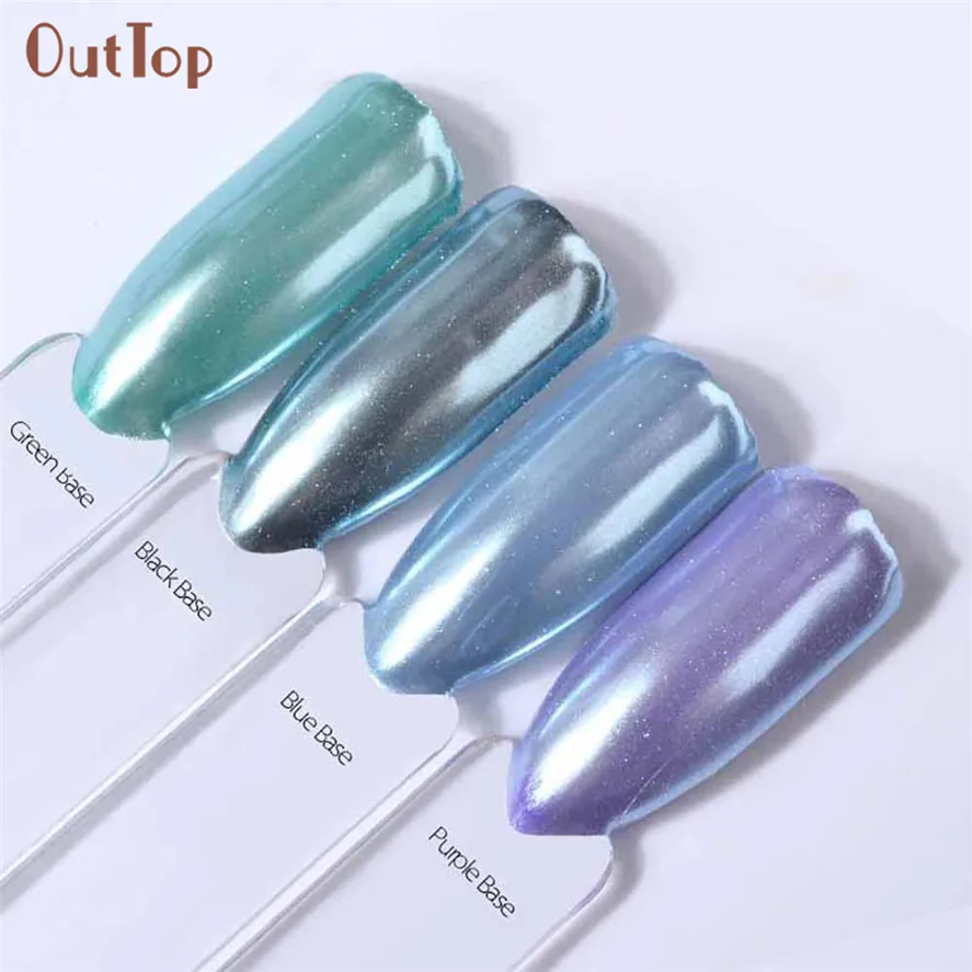 Новый бренд OutTop порошок для ногтей неоновый зеркальный блестящий эффект