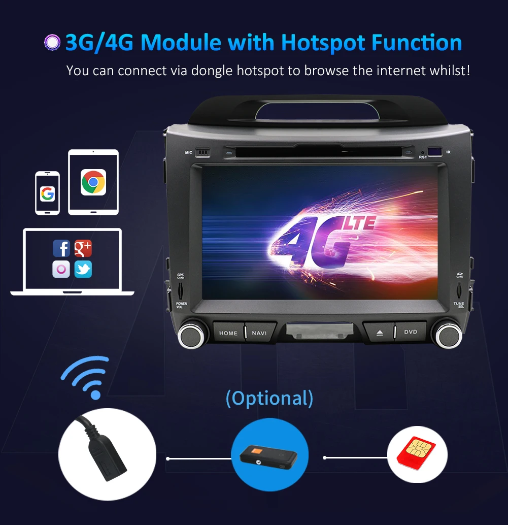 Восьмиядерный для KIA Sportage 2011- Android 9,0 2 din Автомобильный dvd-плеер Радио Стерео gps навигация wifi карта камера заднего вида 32G