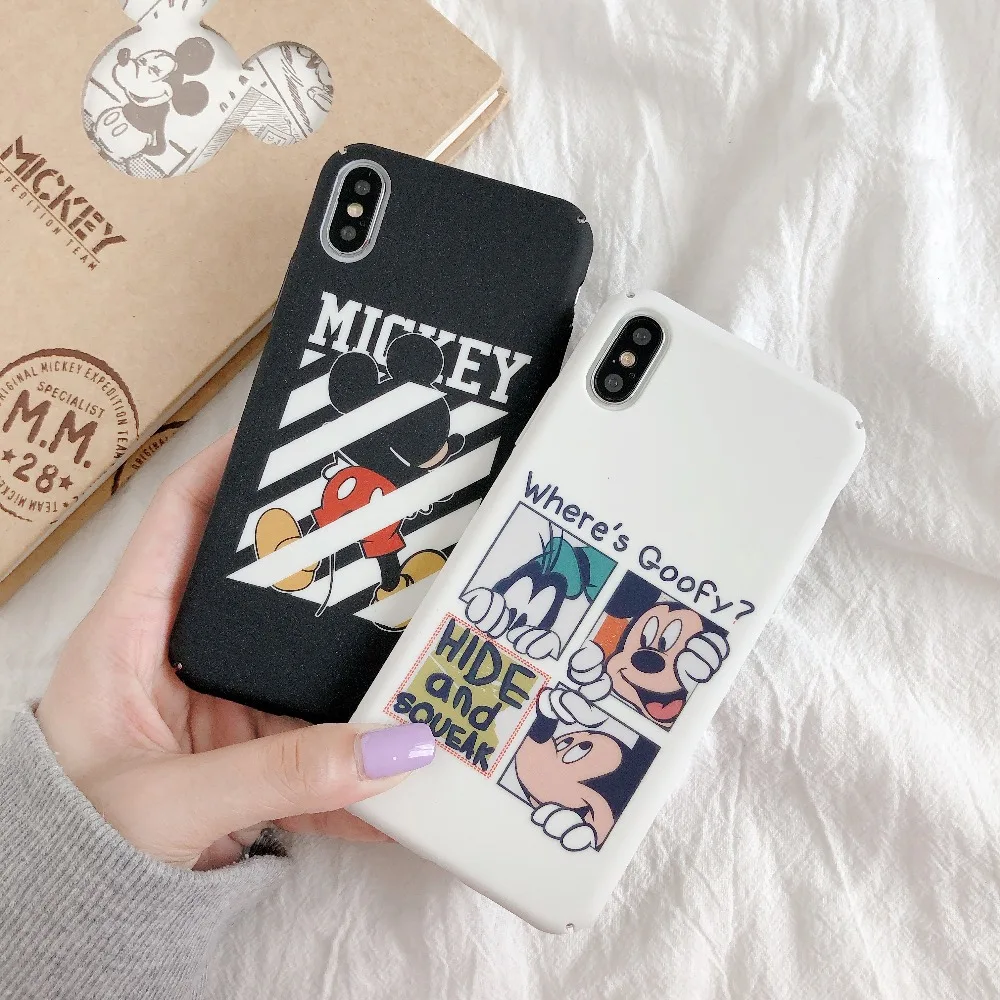 ORYKSZ Cute Cartoon Mickey Pattern Phone Case For iPhone 6 6s 8 X XS MAX XR Cover 7 plus Hard PC Back Fundas |