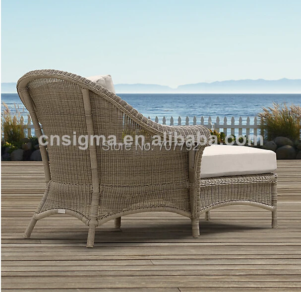 2014 Горячая Распродажа дизайнерская садовая ротанговая Рабочая кушетка|outdoor rattan
