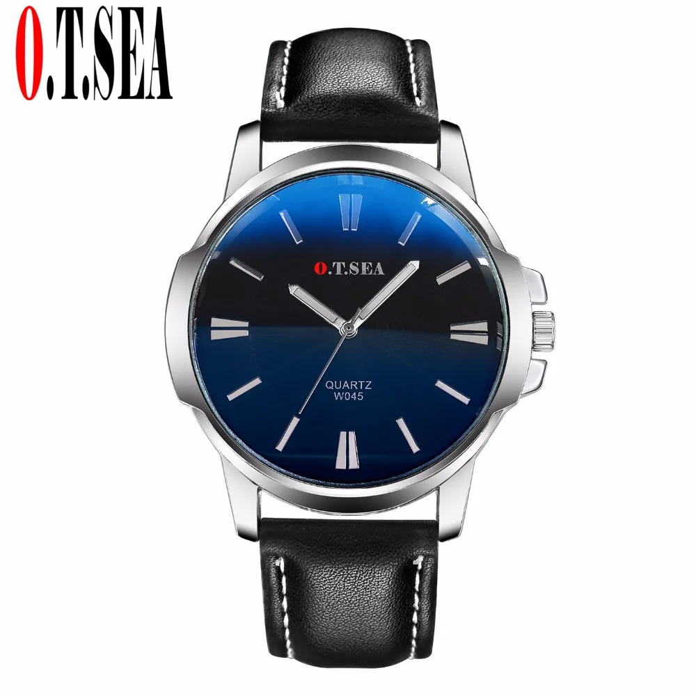 Модные часы O.T.SEA Blue Ray Glass из искусственной кожи мужские военные спортивные