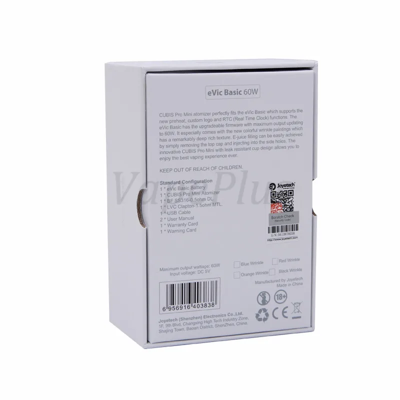 Оригинальный Joyetech eVic Базовый комплект 2 мл Cubis pro mini с 60 Вт 1500 мАч Vape коробка мод