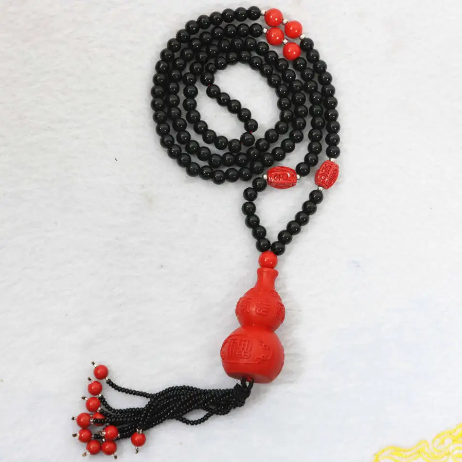 Красный cinnabar 25x46мм круглый кулон в виде тыквы 6 мм черный агатовый оникс бусины