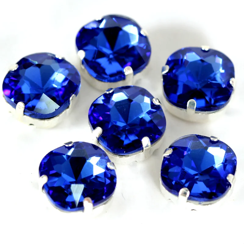 4 размера красочные круглые пришивные стразы с когтями стеклянные кристаллы