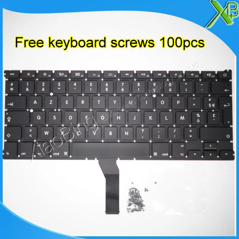 Совершенно новая Французская клавиатура AZERTY FR + 100 шт. винтов клавиатуры для MacBook