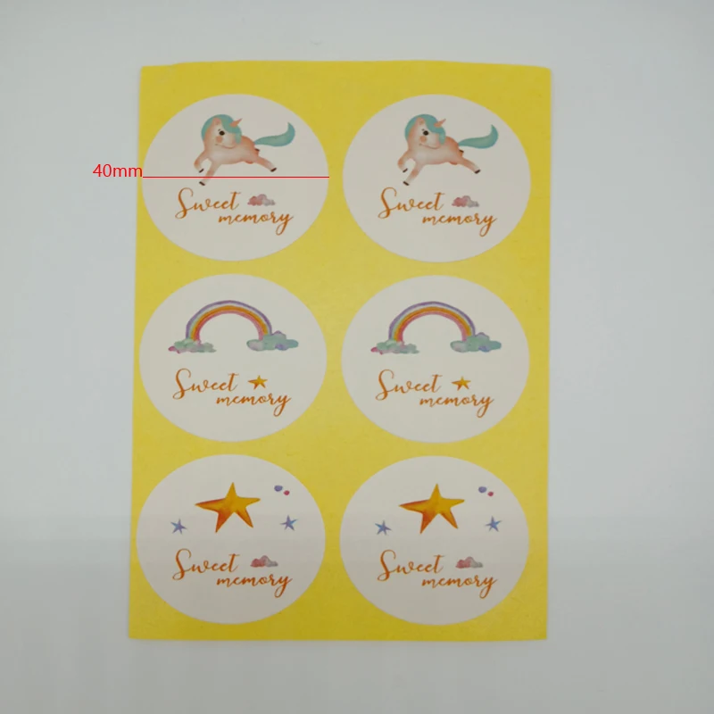 

300PCS/Lot Cute Sweet memory Rainbow Star cartoon Sealing Sticker Seal Label DIY Paper Sticker Label wholesale