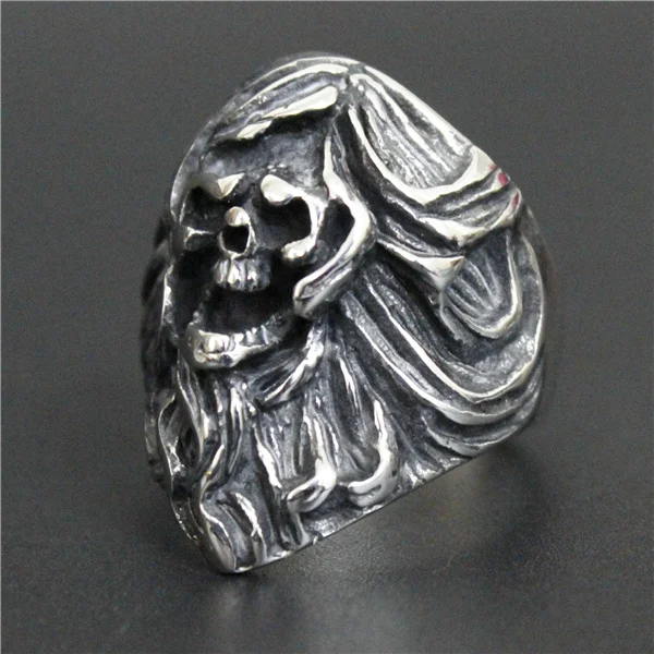 Кольцо из нержавеющей стали 316L в стиле панк с изображением зла призрака короля