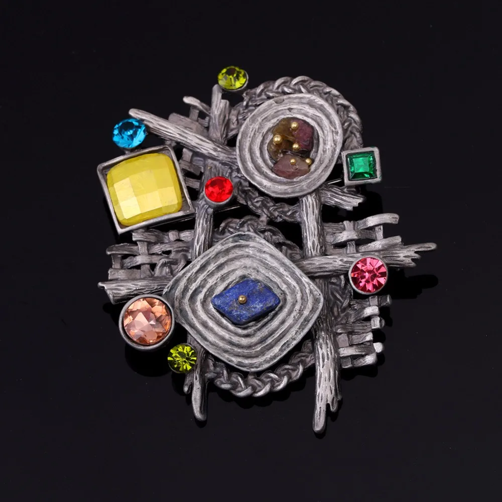 Большая винтажная Женская брошка со стразами C005|large brooches|brooches for womenmulticolor brooch |