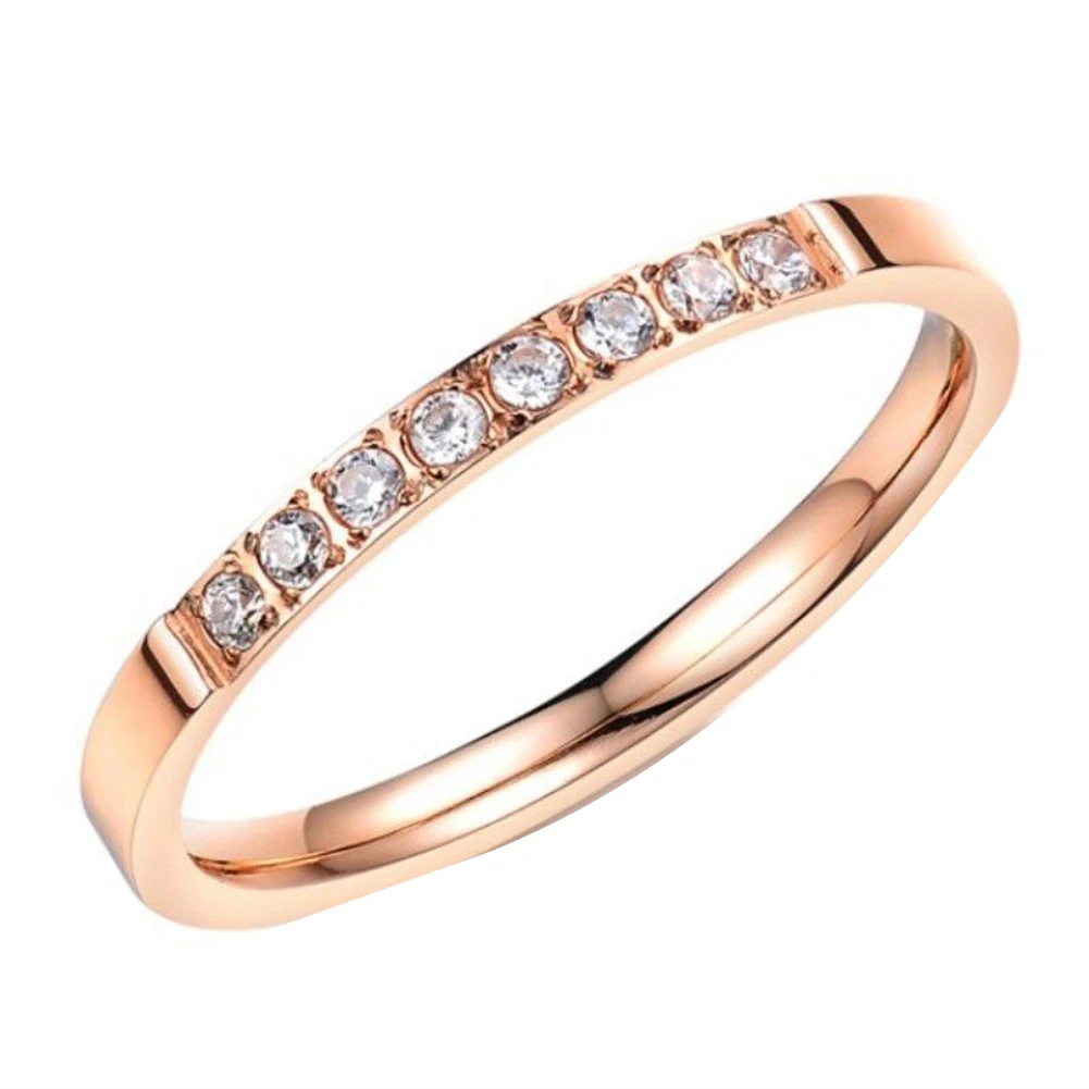 Женская мода Bling однорядное кольцо на палец из горного хрусталя Свадебные