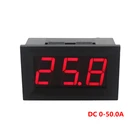 Цифровой амперметр, миниатюрный панельный измеритель тока, 50 А, 9 В, 12 В, 24 В, 28 В постоянного тока, Красный светодиодный дисплей 0,56 дюйма, 3 знака, четыре провода, бесплатная доставка