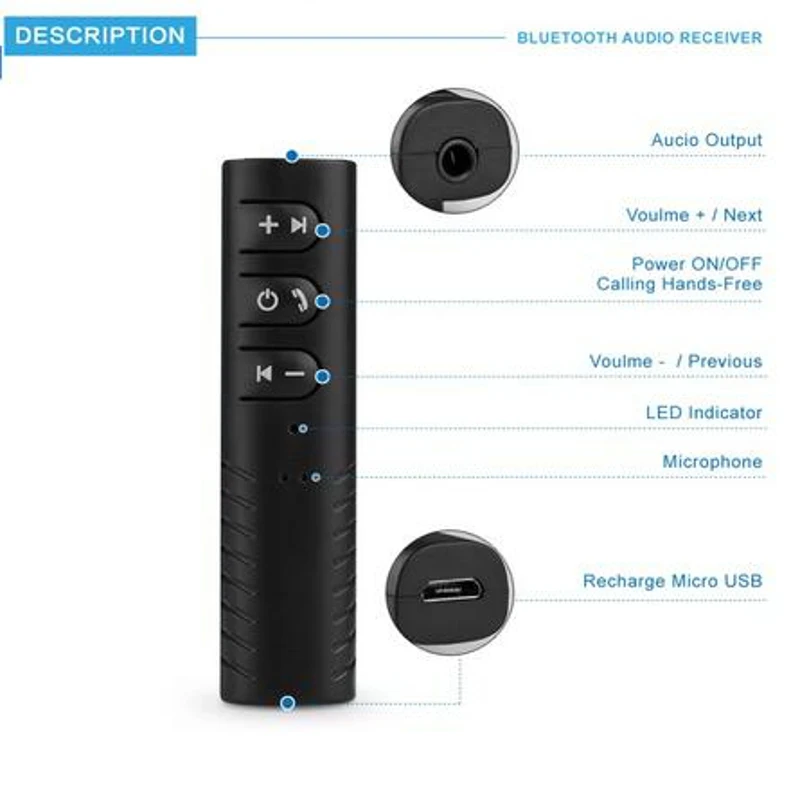 Автомобильный Bluetooth-приемник Dehyaton с разъемом AUX 3 5 мм функцией громкой связи