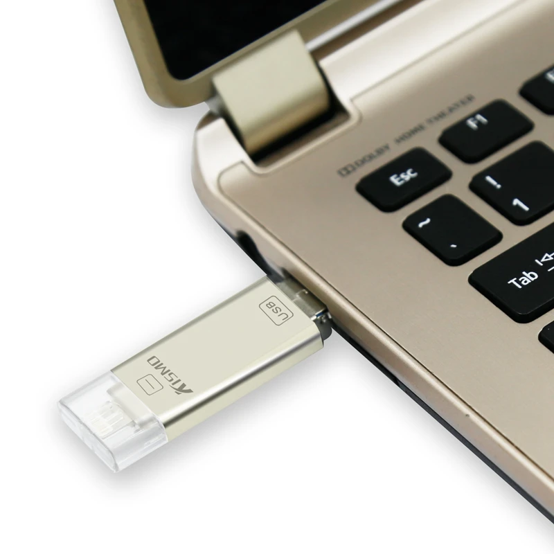 USB флеш накопитель Kismo 3 в 1 OTG металлический диск 64 Гб 128 ГБ флешка для iphone X 7 8 6 Plus S