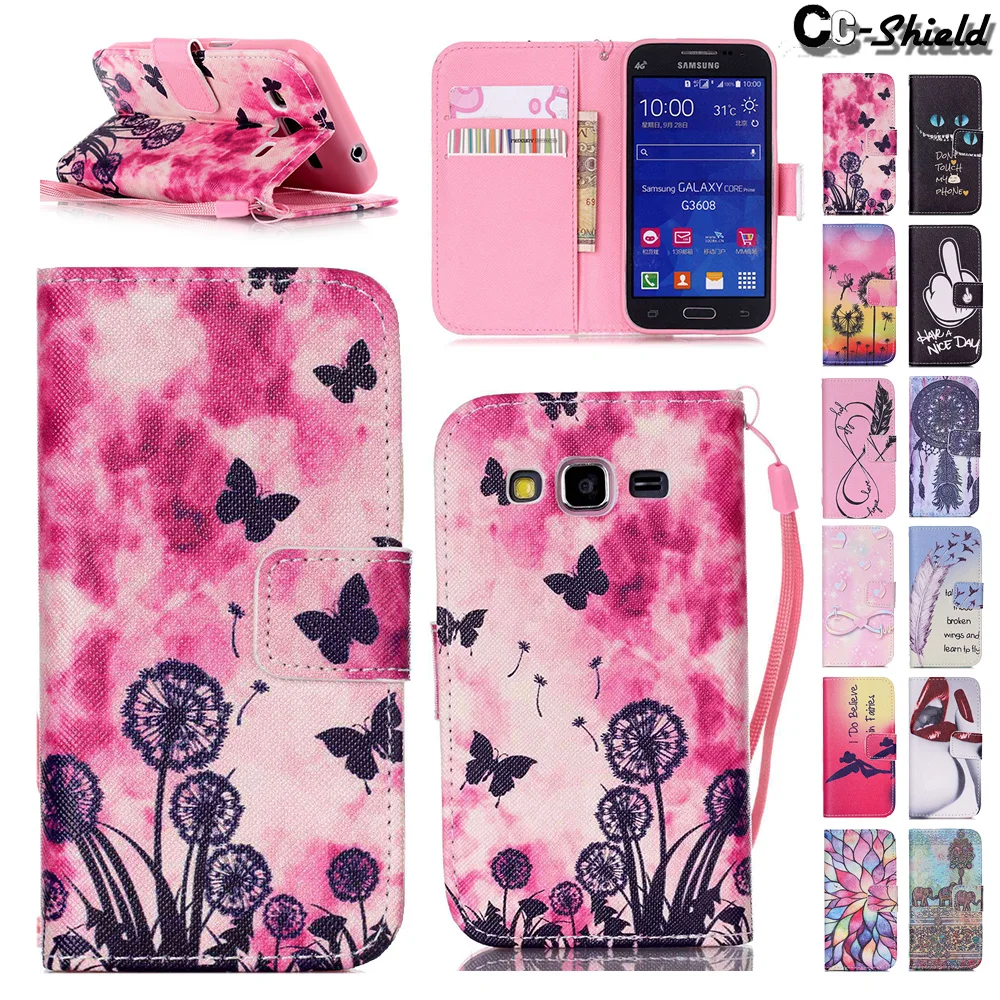 Флип чехол для Samsung Galaxy Core Prime G360F G360H G361F G361H SM телефона кожаный чехол|case for samsung