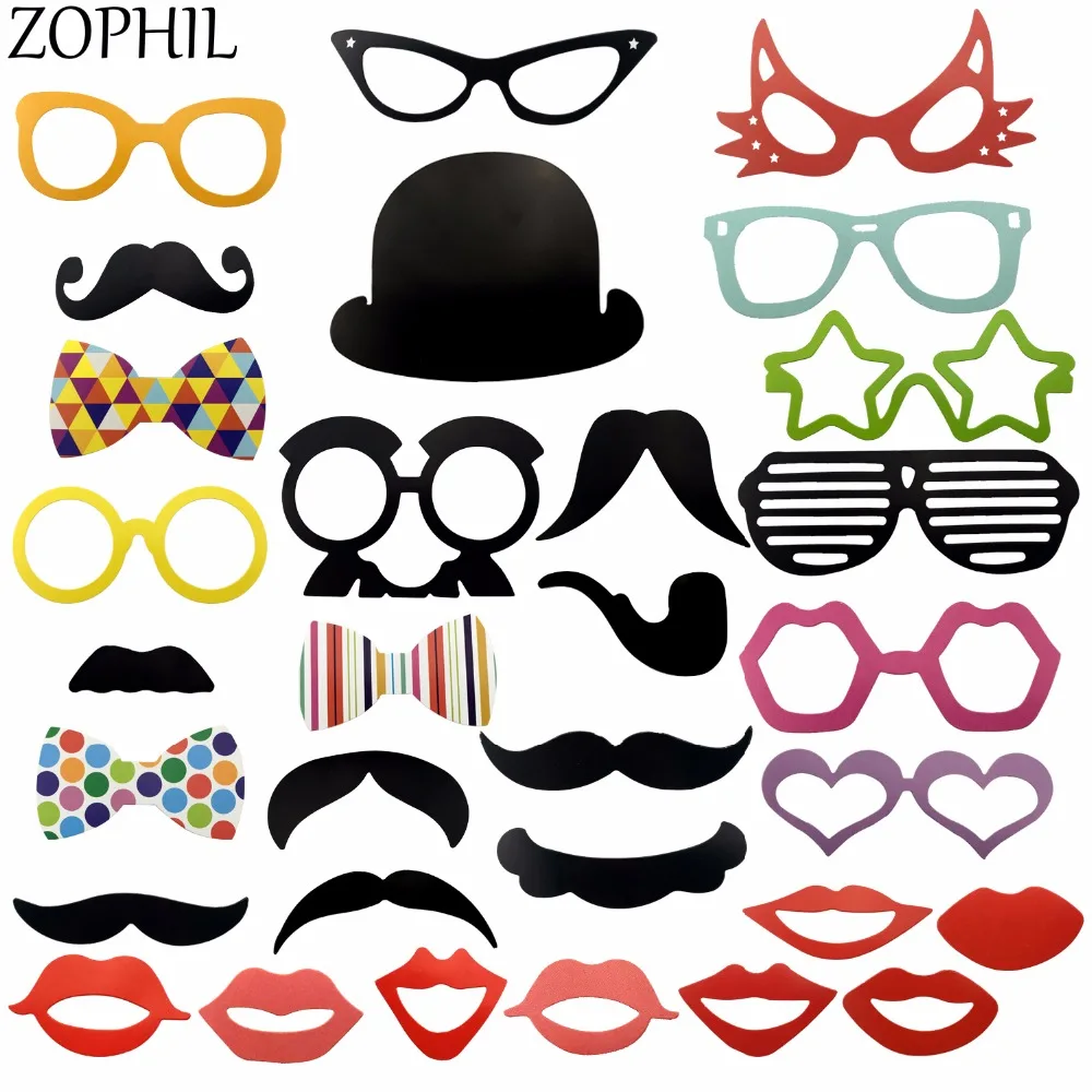 ZOPHIL 31 шт. Свадебные украшения Photobooth реквизит Photo Booth курица вечерние Happy День