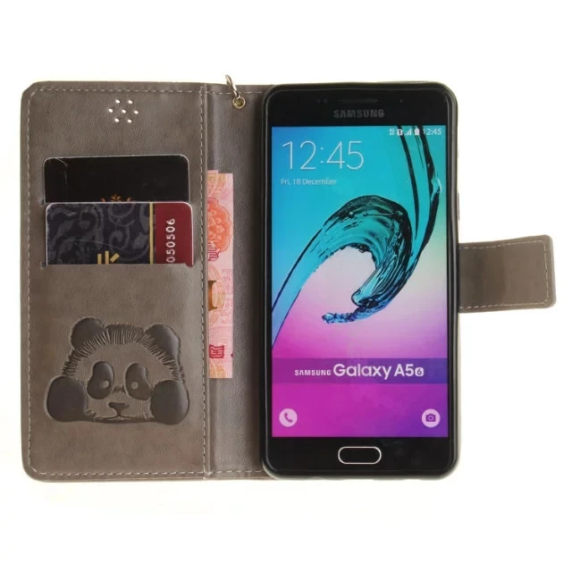 Panda Pattern Leather Phone Case For Samsung Galaxy A3 A300 2015 A310 2016 TPU Back Cover Flip Shell Stand Wallet Bag Capa | Мобильные