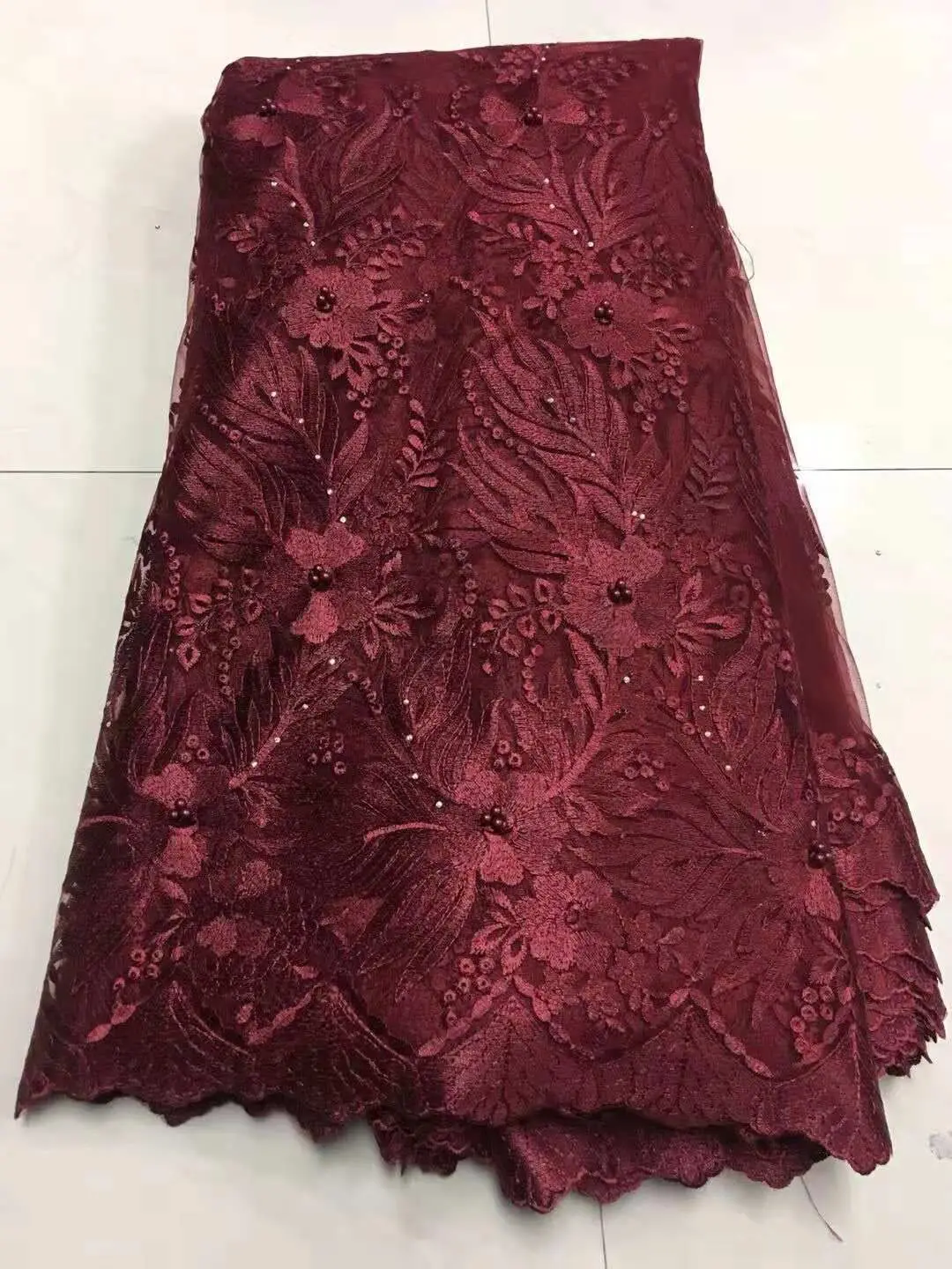 

French Net Lace Fabric 2018 Latest African Lace Fabric with Embroidery Mesh Tulle Lace Fabric High Quality Nigerian Lace ZJ208