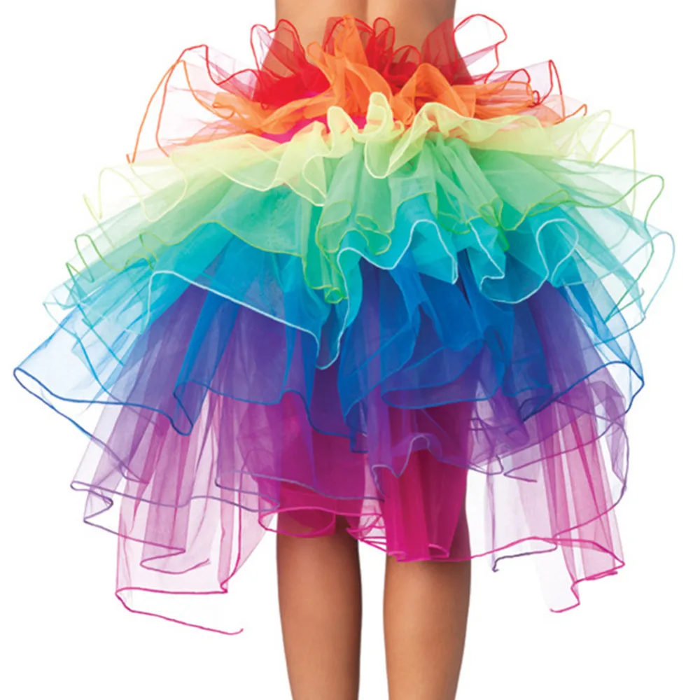 Радужная неоновая юбка для клубов и вечеринок нарядная балетный костюм с