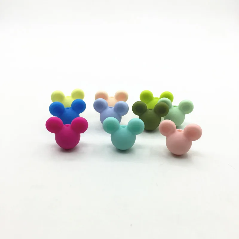 Силиконовые бусины с рисунком Микки 27 цветов 100 шт./лот|teething beads|round silicone beadssilicone beads