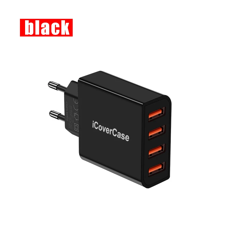 4 port-no led Светодиодный дисплей 3 usb порта быстрое зарядное устройство для iPad chargeur для iPhone 4 5S 6 7 8 Plus X XS MAX samsung Xiaomi huawei зарядное устройство для телефона - Тип штекера: 4 port-no led