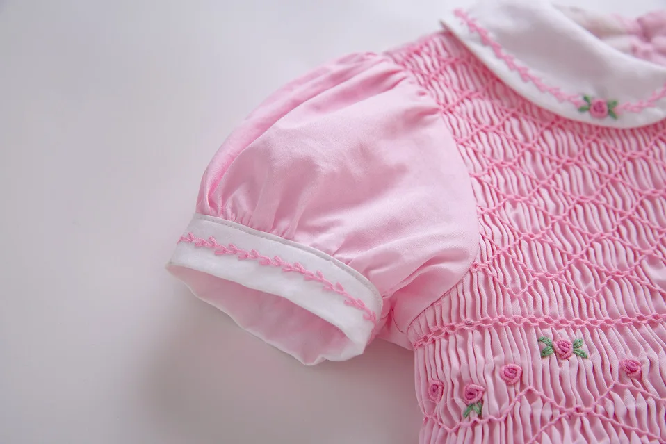Pettigirl/Розовое свободное платье; Хлопковое платье для девочек с цветочным рисунком; платье на День Благодарения с кукольным воротником; одежда для детей
