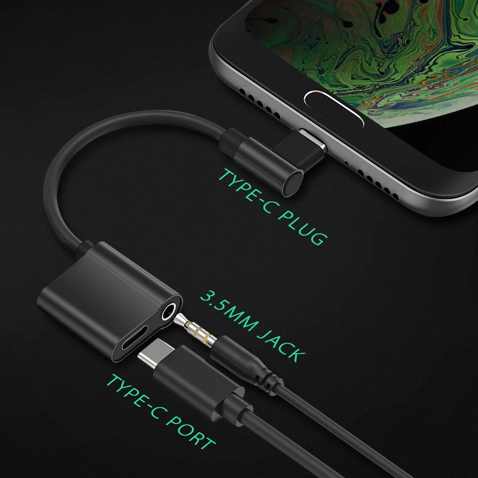 ANBES Usb Тип C адаптер Зарядное устройство аудио кабель 2 в 1 до 3 5 мм разъем для