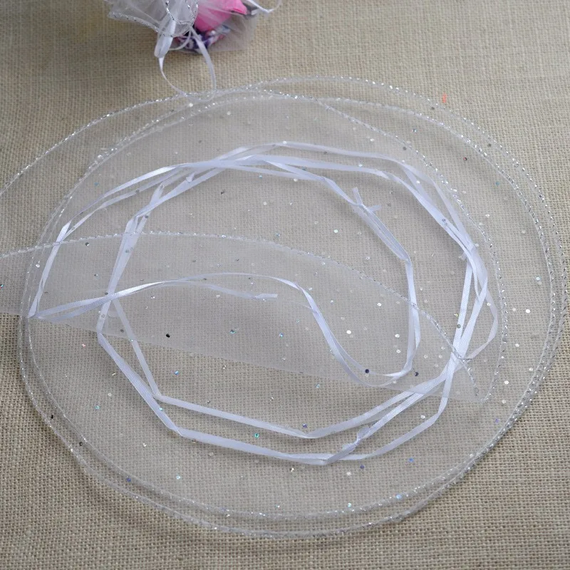 100pcs diameter 26cm White Round Organza Bag Drawstring jewelry packaging bags for Wedding/gift/food/candy/Christmas Yarn bag | Дом и сад
