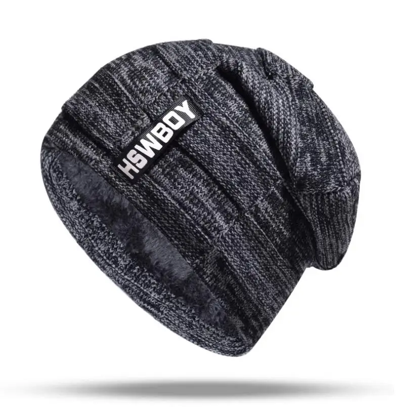 Женская и мужская вязаная шапка 2018 осенне зимняя теплая бини Skullies Повседневная