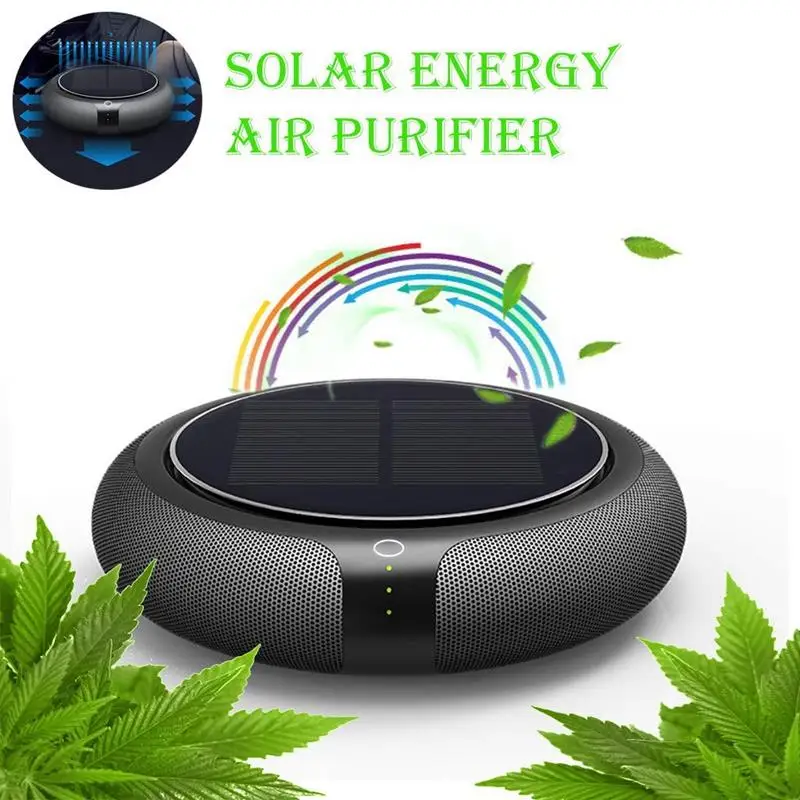 Solar Powered Car Air Purifier Freshener- Negative Ions Air Purification Removes Odor Inside The Car, Smoke Smell, Dust, Poll