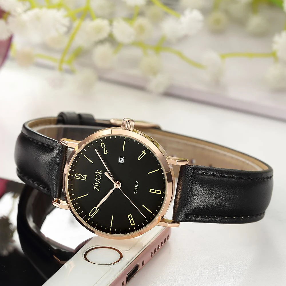 zivok Fashion Women Watches Relogio Feminino Leather Quartz Sport Wrist Watch Clock Ladies Couple Lovers Wristwatch xfcs | Наручные часы