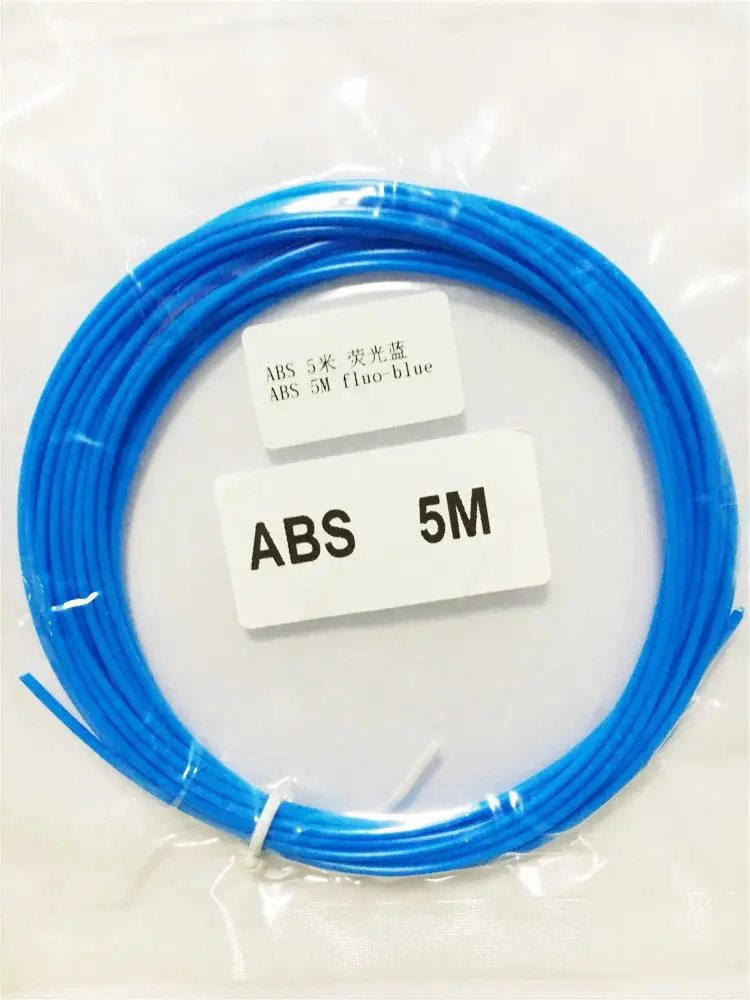 3D Ручка ABS 3d Принтер Нити ABS 5 метров 26 цветов подарок на день рождения 1,75 мм 3D ABS нити 3d принтер ручка нити провода нити - Цвет: fluo blue