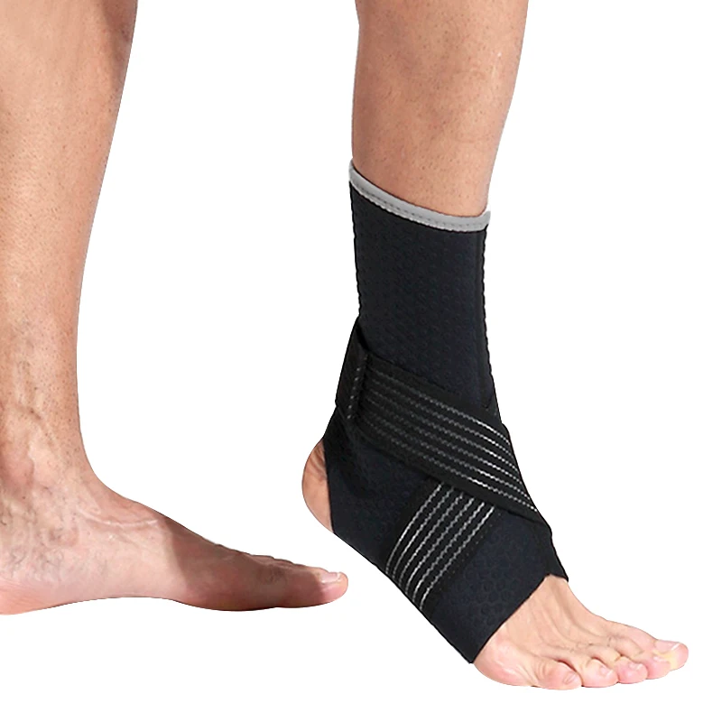 Черный спортивный защитный бандаж на лодыжку 1 шт. регулируемый для поддержки