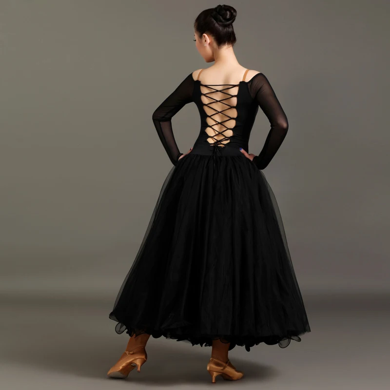 Женское бальное танцевальное платье высокого качества с длинным рукавом