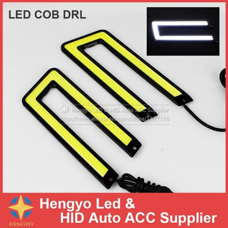 Cob Drl светодиодные дневные ходовые огни 2 шт./лот COB U образные DRL 108LED Автомобильные