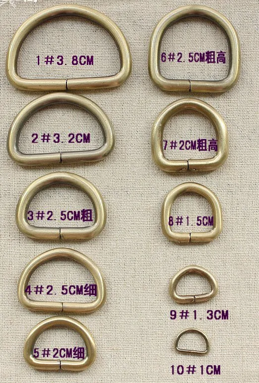 

thick quality metal D ring bronze buckle DIY bag accessories 10 various sizes available 30pcs lot