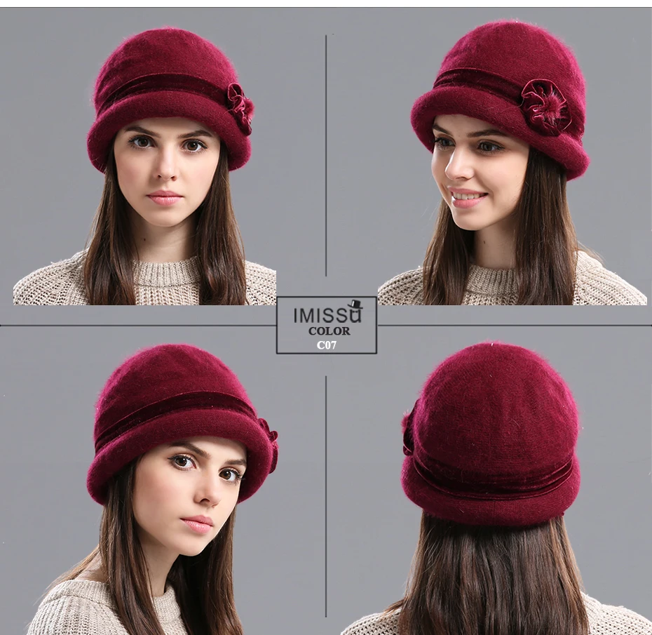 IMISSU Осень Зима Fedora Кролика Hat для Женщин Мода Повседневная Cap Твердые Цвета Gorros Крышка женщин Шляпы Вводная Часть Femme