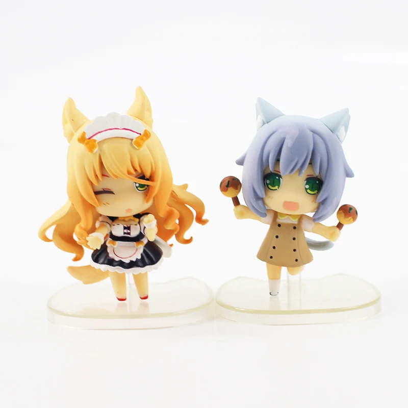 6 см 8 шт./лот Nekopara шоколад масштаб 1/16 окрашенная фигурка ваниль кокосовый клен