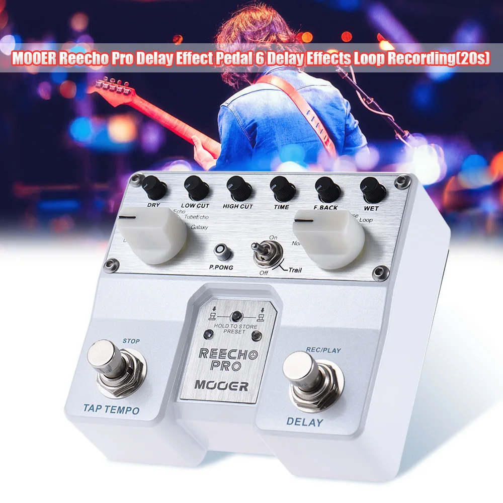 MOOER Reecho Pro цифровой гитарные педали с эффектом Delay Twin ножная педаль 6 эффектов