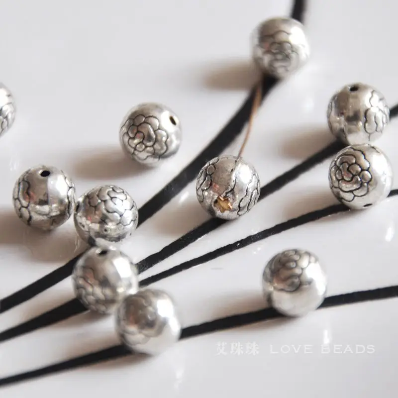 10 шт./партия женские серебряные шарики из цинкового сплава|necklace making|spacer 8mmjewelry crafts