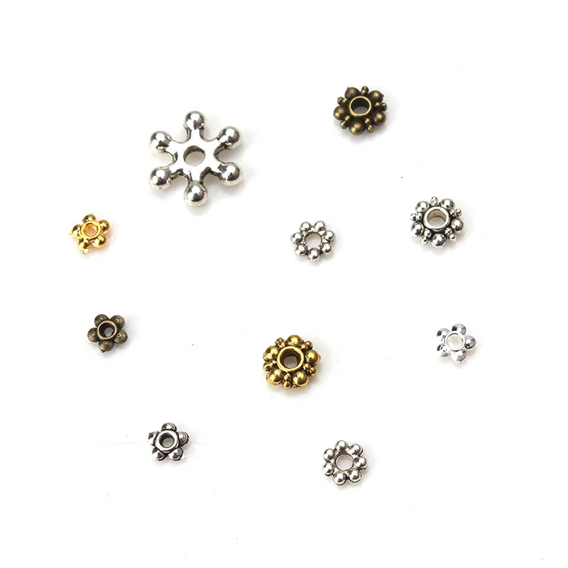 

Бусины 50 шт./лот 4,5-6 мм, аксессуары для ювелирных изделий, разделительные бусины из сплава, компоненты для ювелирных изделий ручной работы