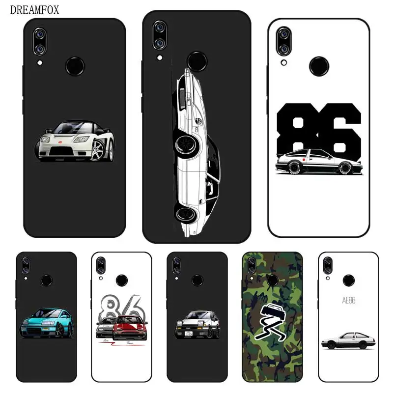 N242 Ae86 Harsh Car Black Silicone Case Cover For Huawei Nova 2 2i 2S 3 3e 3i 4 4e Enjoy 8 Plus |