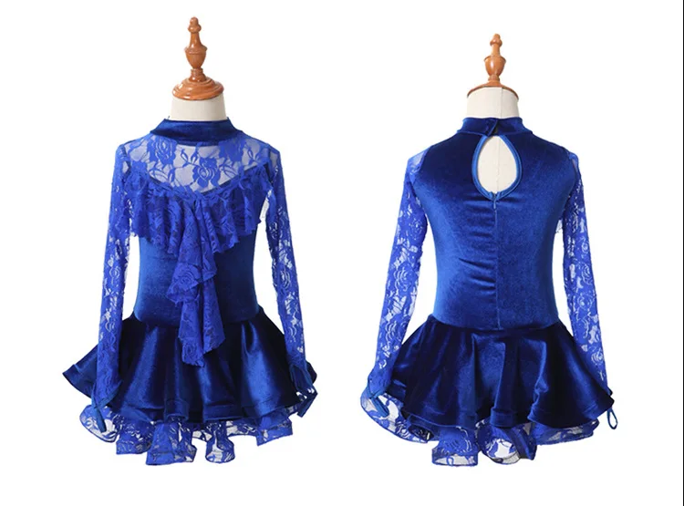 

Latin Dance Dress for Girls Lace Top&Skirt Dance Wear Vestido De Baile Latino Kids Dance Costumes Practice/Competition Dresses